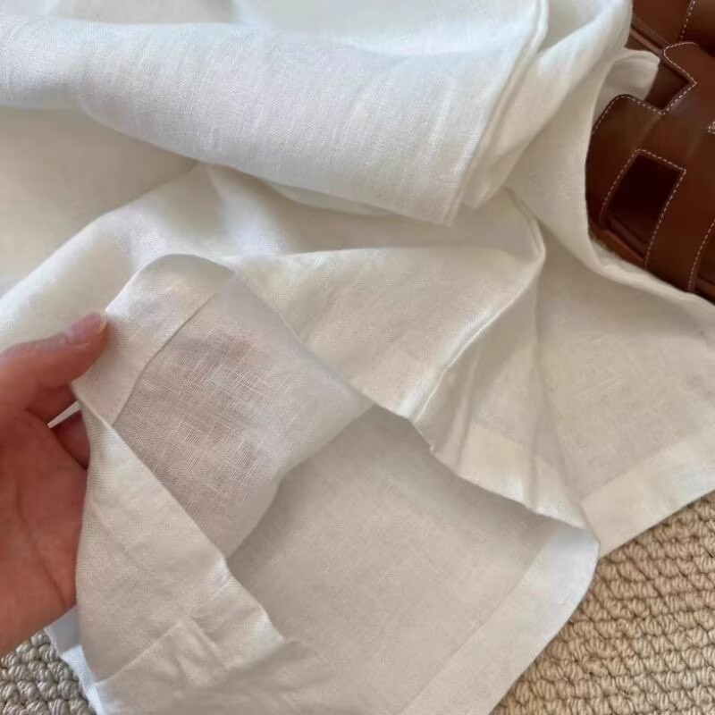 Korean White Cotton Linen Wide - Korean Lifestyle ulasan dan harga
